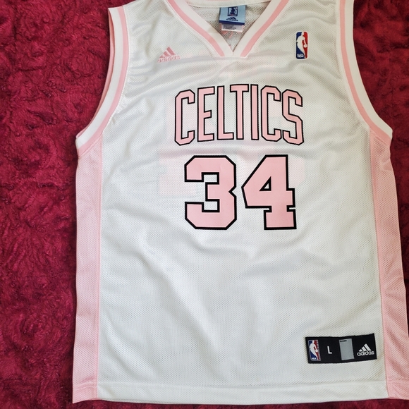 NBA ADIDAS~ BOSTON CELTICS PINK & WHITE "PIERCE 34" JERSEY! - Picture 10 of 16